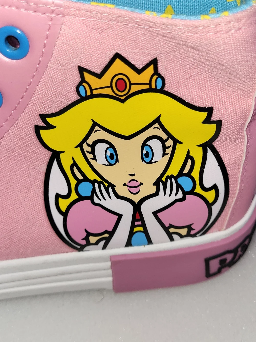 Kids Pink Princess Peach Character High-Top Sneakers by Super Mario